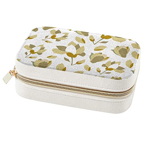 Boîte à bijoux de voyage à fleurs blanches avec finitions soignées pour bagues - 2