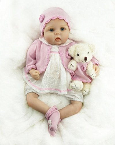 ZIYIUI Reborn Baby mädchen 22''/55cm Lebensecht Weiches Silikon Vinyl Reborn Baby Reborn Neugeborenes Toddlers Junge… – Bild 6