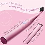 Burst Curve Sonic Electric Toothbrush for Adults (Blush Pink) | Slim Travel Brush with Cover | Ultra Soft Bristles | Up to 2 Month Rechargeable Battery | Two Modes & Timer - Image 2