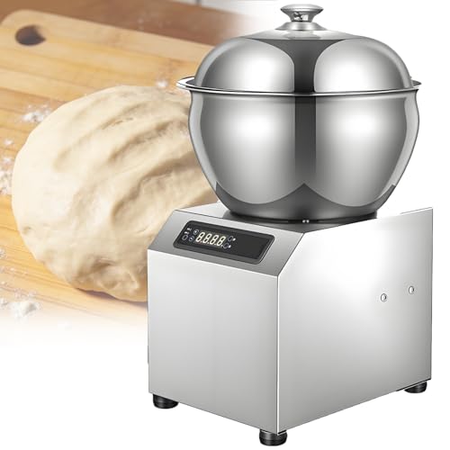 QuinteZhenTially Batidora Masa Comercial Alta Resistencia,Amasadora Masa Acero Inoxidable,Amasadora Espiral Automática,con Doble Rotación & Tapa Visible,para Masa Pizza & Pan 5kg