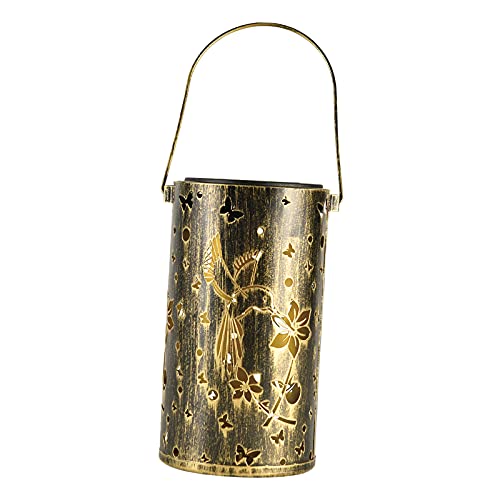 NC Lanterna solar de metal LED Luzes solares para enfeites de jardim Luzes solares suspensas ao ar l