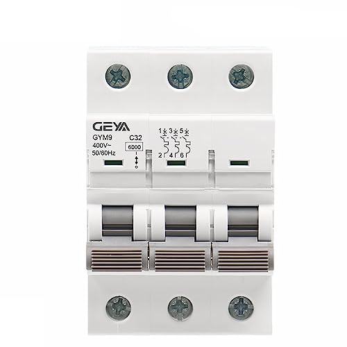 Disjoncteur GYM9 3P pour rail DIN protège votre réseau électrique AC 400V de 6A à 63A