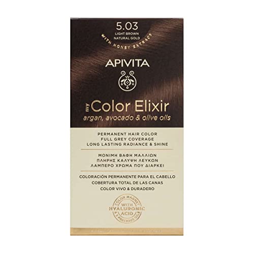 Coloración permanente 5.03 marrón claro natural dorado My Color Elixir Apivita