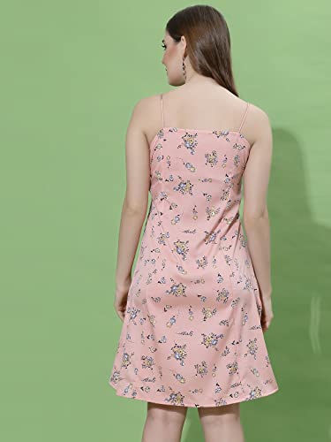Image of OOMPH! Women A-Line Floral Mini Dress Western, Off Shoulder, Slip On