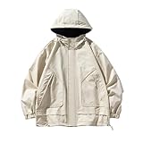 Men's Sports Outdoor Mountaineering Windproof Rain Trend All Match Storm Jacket WHITE M