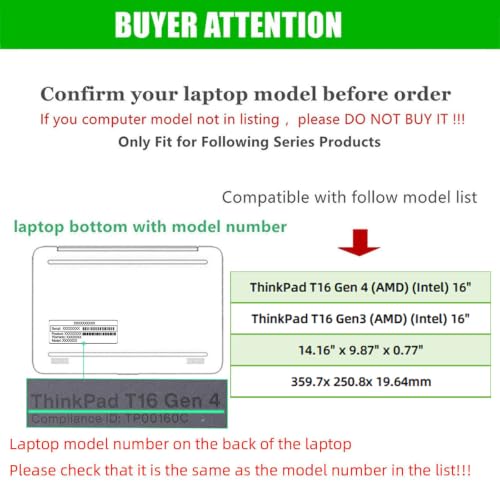 Funda para Laptop Lenovo ThinkPad T16 Gen 3/4 16 pulg PU Cuero miniatura 2