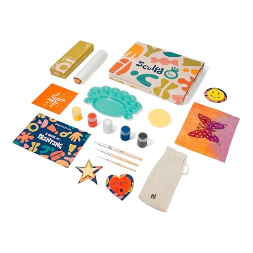 Sculpd Kids Painting Kit, Paint Craft Set for Kids, Includes 5 Colour Paint Set, Paintbrushes, Magnetic Picture Frame, 2 Canvases, Paint Palette, Additional Art Supplies and Free Guidebook (Age 4-6)