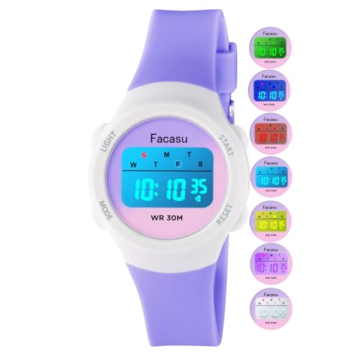 Image of Kids Digital Watch for Girls Boys,Children's Waterproof Colorful Light UP Outdoor Sport Watch with Stopwatch Alarm-Kids Gifts for Girls Boys