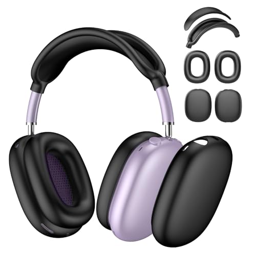 GlasFlength Funda e Silicona para Apple Airpods MAX, Almohadillas de Silicona Suave para Apple Airpods MAX Case Suave Diadema Cubierta Resistente A Los Arañazos Auriculares Accesorios Funda