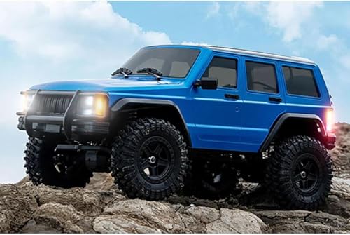 Image of KIZJORYA 1 /18 Four Wheel Drive Remote Control Rock Crawler 8562-C8809 Rc Multi-Terrain Off Road Car 3Speed Motor Esc Servo Light System Battery (Blue)