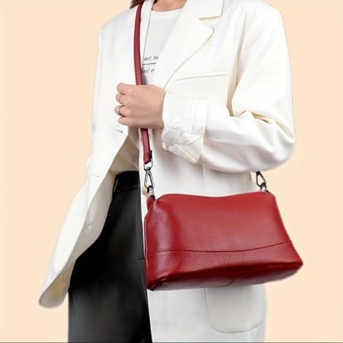 Genuine Leather Purses for Women Crossbody Bags Small Shoulder Clutch Phone Cross Body Phone Purses Handbags Trendy, red2