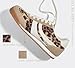 LUCKY STEP Women's Fashion Sneakers Thin Sole Lace up Tennis Shoes Lightweight Walking Running Gym Workout Classic Retro Footwear Anti Slip Trainers(Leopard,7 B(M) US)