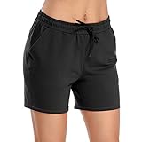 ball shorts tennis damen SORGFÄLTIGE VERARBEITUNGEN - Professionelle und sorgfältige Verarbeitungen der Joggingshorts Damen Sommer garantiert saubere Nähte für Langlebigkeit, kein Einlaufen, kein Pilling bei der Maschinenwäsche.