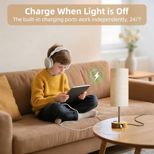 Lámpara de mesa para noche con touch y carga USB miniatura 7