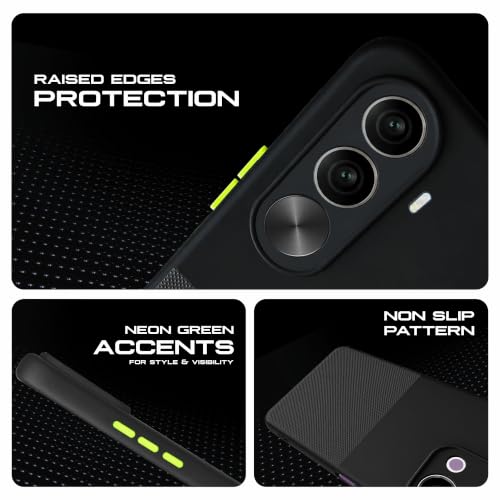 Image of AIBEX Premium Back Cover Case Compatible for OnePlus Nord CE 6 Lite 5G / Realme P4X 5G|Scratch & Drop Tested Shockproof Matte Texture Case with Soft Microfibre Lining|Slim Fit Cover - Black