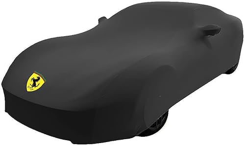 Full Car Covers UV Protection Stretch Satin Dust-Proof Indoor Styling Accessories Indoor Car Cover, for Ferrari Monza SP1 2018-2021,A Black