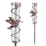 FOVERN1 Rain Gauge Outdoor, Hummingbird Rain Gauge, Replacement Detachable Rain Gauge with Stake for
