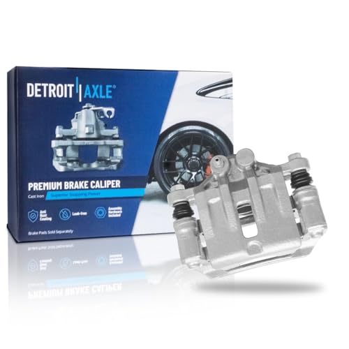Image of Detroit Axle - Rear Left Brake Caliper for 2009-2012 Kia Rondo, 2010 2011 | Driver Side Disc Brake Caliper with Bracket Replacement