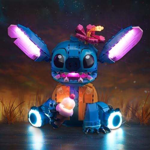 LocoLee Licht Kompatibel mit Lego Stitch, Nur Lichter Set - Kein Modell, Licht BeleuchtungSet Compatible with LEGO 43249 Disney Stitch (Standard Version)