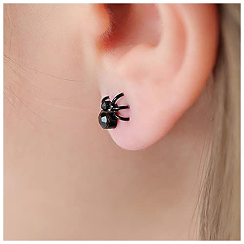 Andelaisi Punk Black Spider Earrings Black Horror Spider Studs Earrings Vintage Tiny Spider Earrings Gothic Spider Funny Earrings Jewelry for Women2