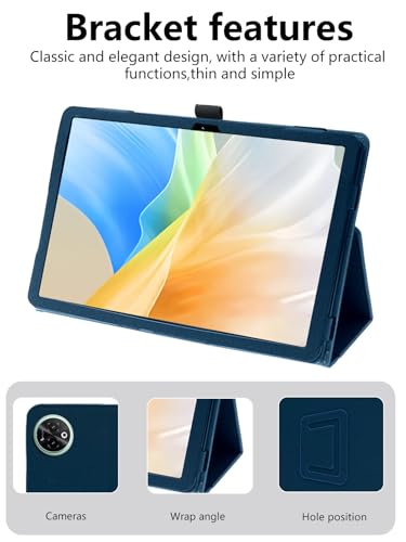 Étui DOOGEE Tab E3 Max 14" bleu avec support intégré et dragonne de sécurité