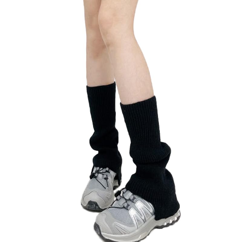 heyheyshine Women's Y2k Leg Warmers Vintage Knit irregularly Solid Color Leg Warmers Japanese Kawaii Accessories