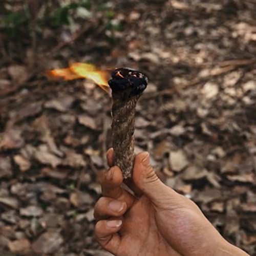 Nakupenda 6Pcs Natural Tinder Rope Tinder Wick Waterproof Tinder Fire Starter Tinder Emergency Survival Fire Starter Rope Waxed Rope For Outdoor Hiking, Camping Cooking #TOP6