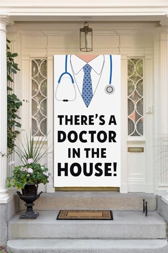 Doctor Graduation Decorations 2026 Theres a Doctor in the House Door Cover Banner Doctor Graduation Decorations Class of 2026 HAD Graduation Party Decorations Supplies 2026 4MF-HAD