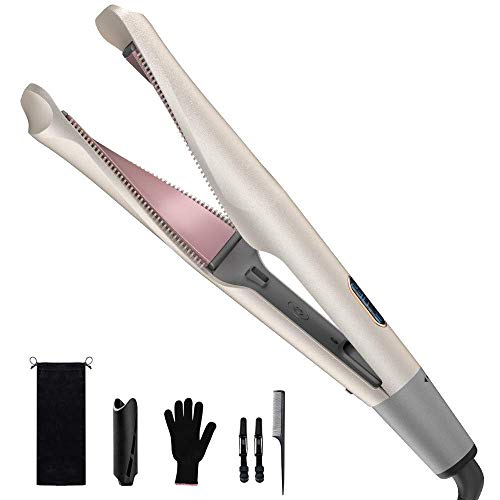 Hair Straightener, Curling Iron 2 in 1 Tourmaline Ceramic Twisted Flat Iron, Professional