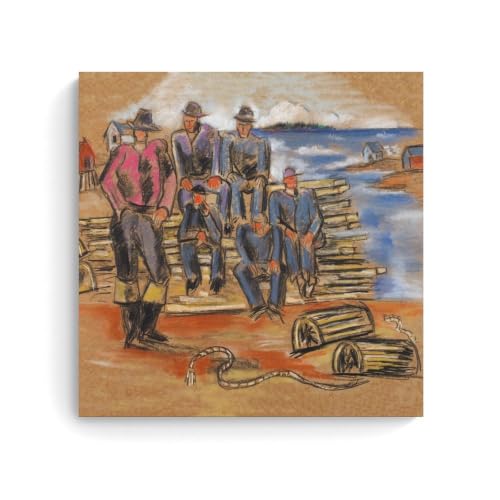 Pêcheurs Éléments Maritimes Marsden Hartley tableau moderniste 60x60