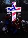 Solar American Flag Cross - Perfect Cemetery Decoration for Veterans - Lighted Grave Memorial Powered by God's Light