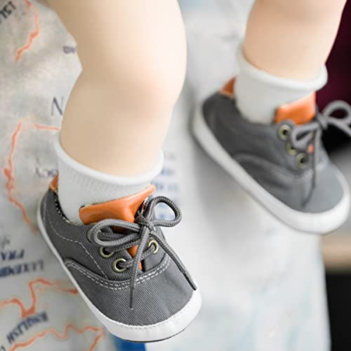 Image of Infant Baby Boys Girls Canvas Sneaker Toddler Slip On Anti Skid Newborn First Walkers Candy Shoes for 0-18 Months