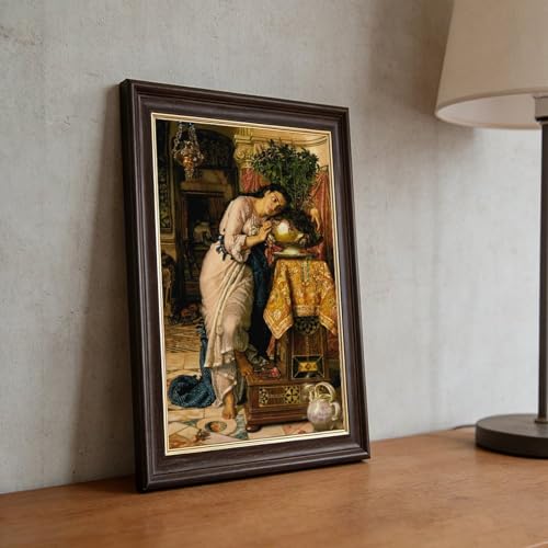 Impression sur toile Isabella et le pot de basilic de Hunt, tableau déco de bureau 30,5x45,7 cm