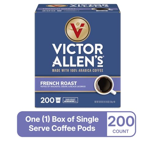 Image of Victor Allen's Coffee French Roast, Dark Roast, 200 Count, Single Serve Coffee Pods for Keurig K-Cup Brewers