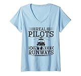 Photo Gallery donna real pilots don t need runways elicottero maglietta con collo a v Photo Gallery donna real pilots don t need runways elicottero maglietta con collo a v