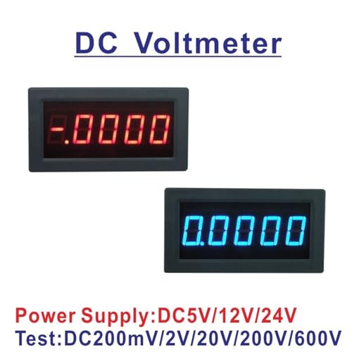 Voltmètre numérique CC haute précision avec affichage LED bleu 4.5 chiffres