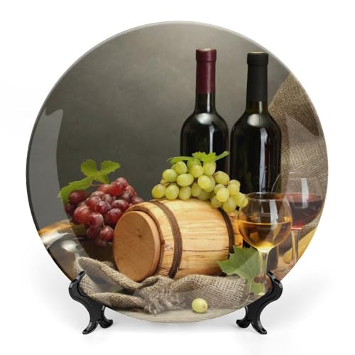 Homenon Personalized Photo Decorative Plates,Ceramic Plate with Display Stand,Custom Display Dishes with Pictures Photos Text,Custom Memorial Gift Diameter 6inch Wine Bottle Pattern Homenon Personalized Photo Decorative Plates,Ceramic Plate with Display Stand,Custom Display Dishes with Pictures Photos Text,Custom Memorial Gift Diameter 6inch Wine Bottle Pattern