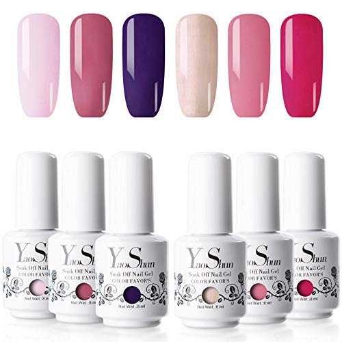 Yao Shun 006 Lot De 6 Vernis à Ongles Gel Uv Led 8 Ml