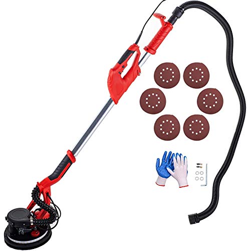 Mophorn Drywall Sander 850W, Electric Drywall Sander Variable Speed 800-1750RPM, Sheetrock Sander Electric Sander with Extendable Handle and LED Strip Light, Drywall Sander with 6 Sanding Discs