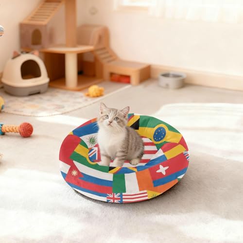 Coussin chat confortable taille M fini le sol froid lit drapeau - 4