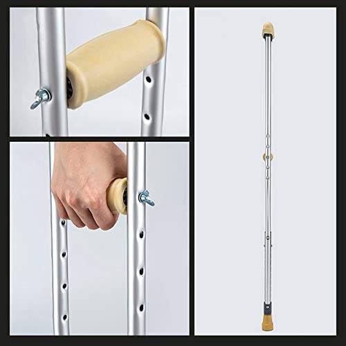 1 para kul do chodzenia, małe/średnie/duże aluminiowe kule pod pachami, ergonomiczne kule medyczne, dla osób starszych, niepełnosprawnych i niepełnosprawnych (Rozmiar: duży (175-195 cm))