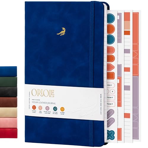 Oriole Vegan Leather Ruled Notebook - Deep Blue | 176