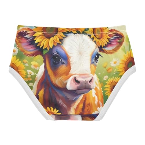 Toddler Underwear Custom 2t Cotton Girl Panties Cute Fun Print Underpants Briefs Cute Cow Floral Sunflower Daisies2