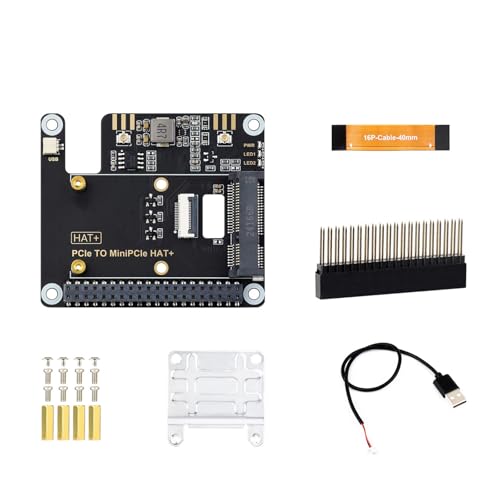 Adaptador PCIE a pequeño PCIe HAT+ Tarjeta de red módulo de expansión convertidor USB adaptador tarjeta WiFi para escritorio miniatura 3