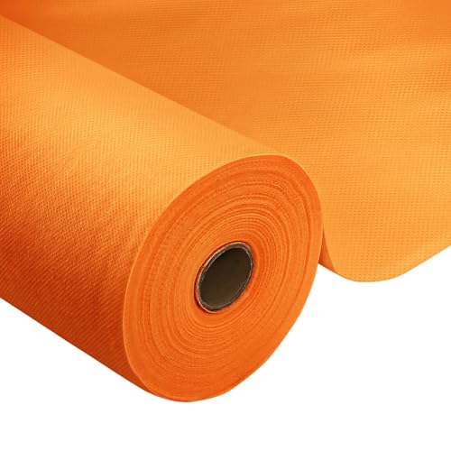Rouleau de nappe orange - 1,18 x 25 m - 1 rouleau de nappe jetable en tissu non tissé - Idéal pour toutes les fêtes, mariages, fêtes d'anniversaire,...