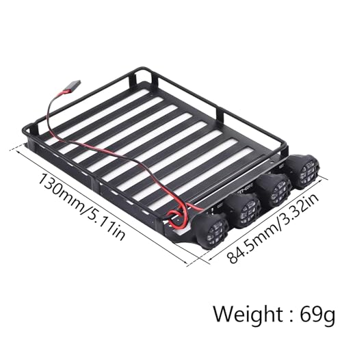 Luces Vehículo RC Accesorio Coche Crawler TRX4M Defender Bronco Baca Techo AX-8560 5