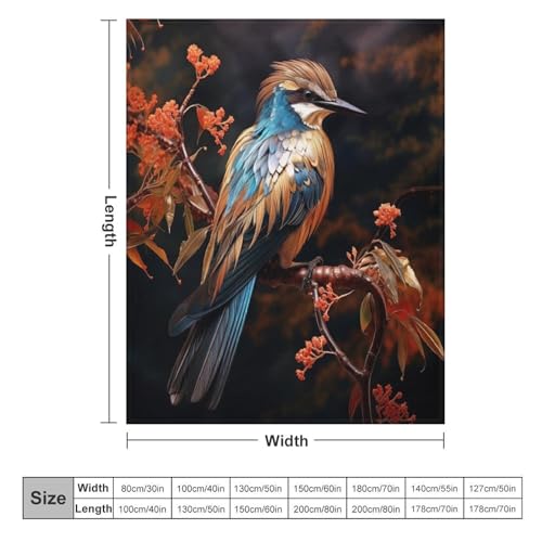 Couverture De Luxe À Chaud Oiseau Plaid Canape en Flannel Douillette