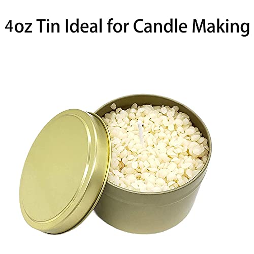 Pasuihcay Candle Tins, 24 Piece, 4Oz Metal Candle Containers for Making Candles, Arts & Crafts, Dry Storage,Gold