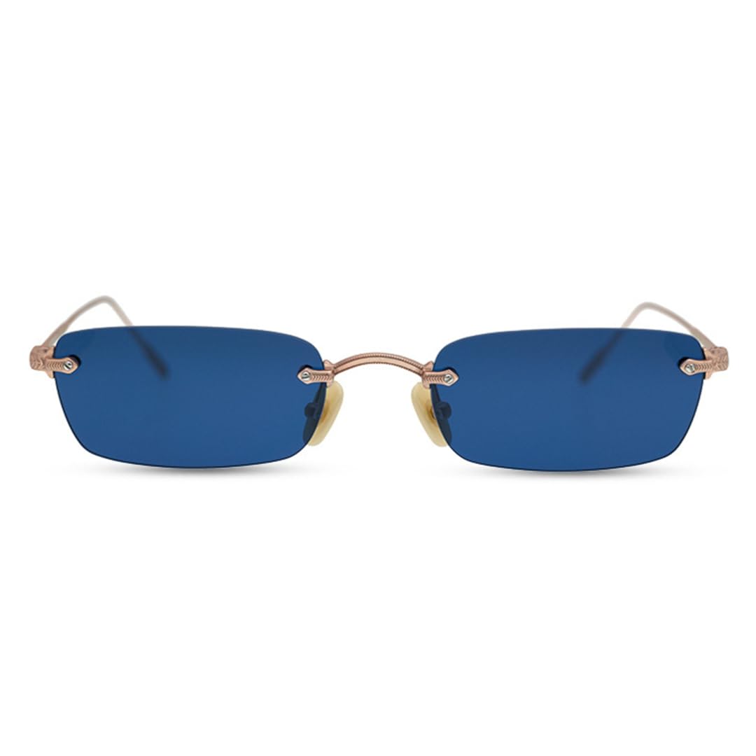 Gafas de sol de titanio sin montura para hombre y mujer, con protección UV400, de lujo