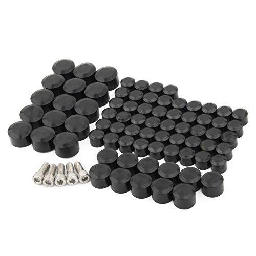 Motorcycle Bolt Covers Twin Cam Engine Motor Primary Bolts Head Caps For Harley Touring Road King Street Glide Flt Flh 2007-2016 Aluminum (Pack Of 75) #TOP3